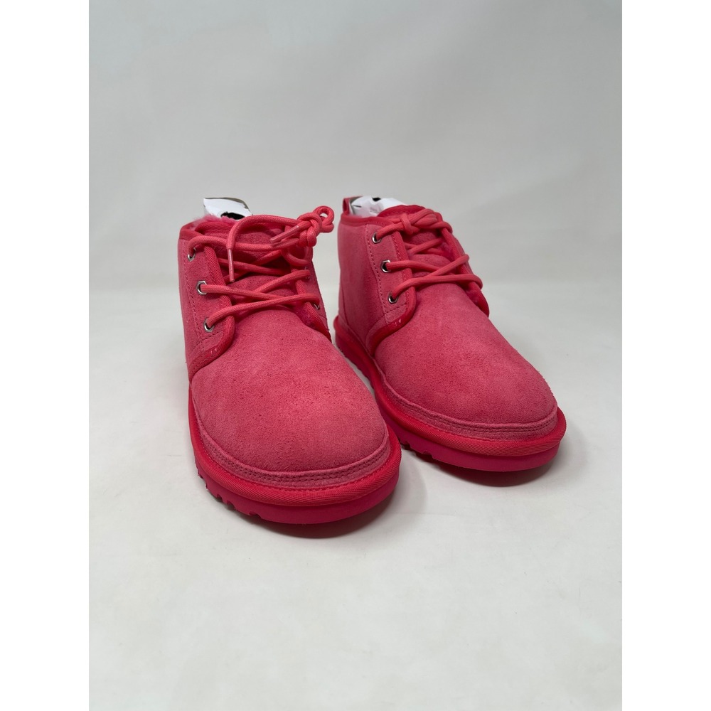 UGG Womens Neumel Boots 8 Pink Suede Lace Up Cozy Chukka